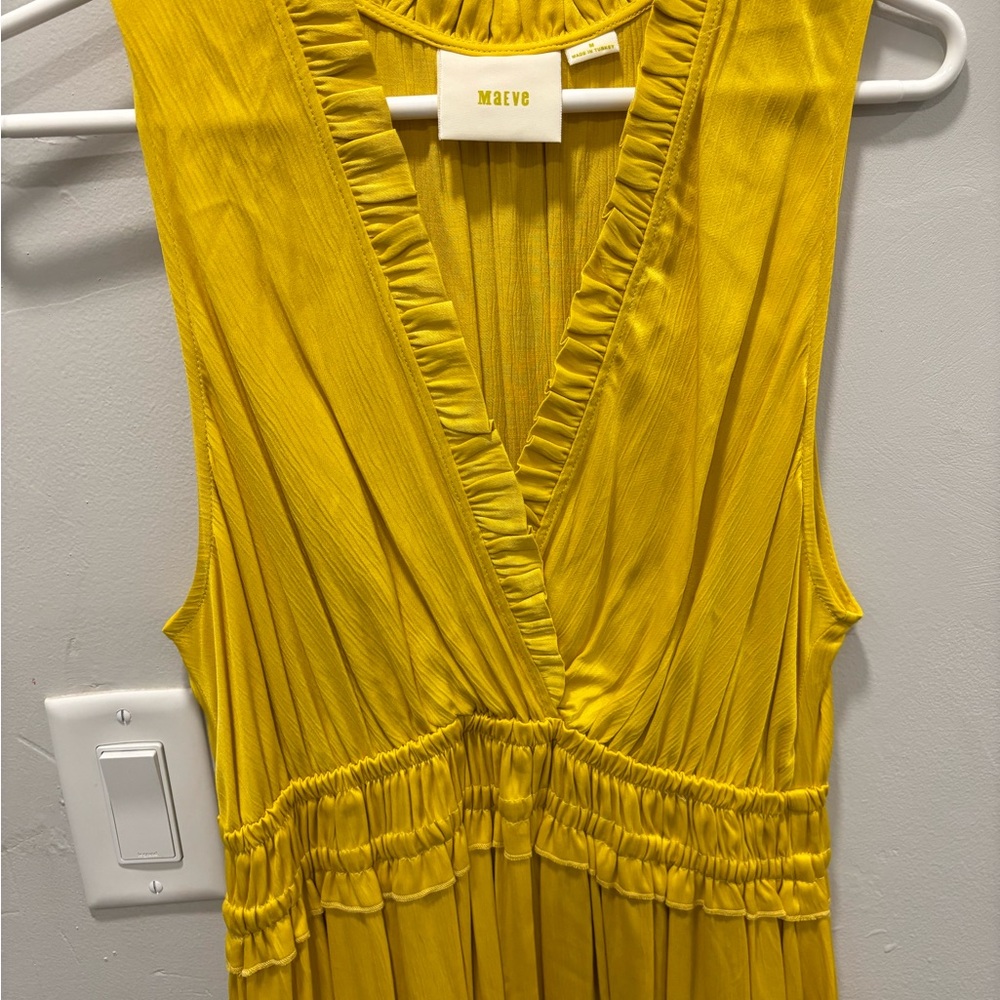 Maeve Mustard Ruffled Dress - Picture 2 of 6